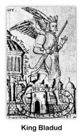 An extract depicting Bladud from the Lyte Pedigree of 1605. British Library Catalog entry Add. Ms. 48343 (Image via Wikipedia Commons)