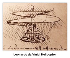 Leonardo da Vinci drawing of a proposed helicopter design. (Photo via Wikipedia Commons)