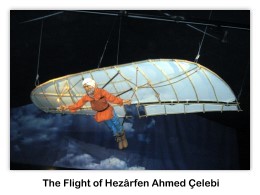 The flight of Hezarfen Ahmet Celebi (photo via Addictive Istanbul website (reference 5)