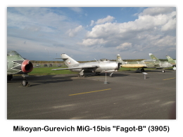 Mikoyan-Gurevich MiG-15bis Fagot-B (3905) on display (8/21/2008) at the Förderverein des Luftwaffenmuseums der Bundeswehr e.V., Bundesgeschäftsstelle, Berlin, Germany (Photos by John Shupek)
